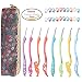 NABLUE 8pcs Colorful Crochet Hooks Set,Retro Crochet Hooks Knitting Needles Set,Ergonomic Grip Handle With Case