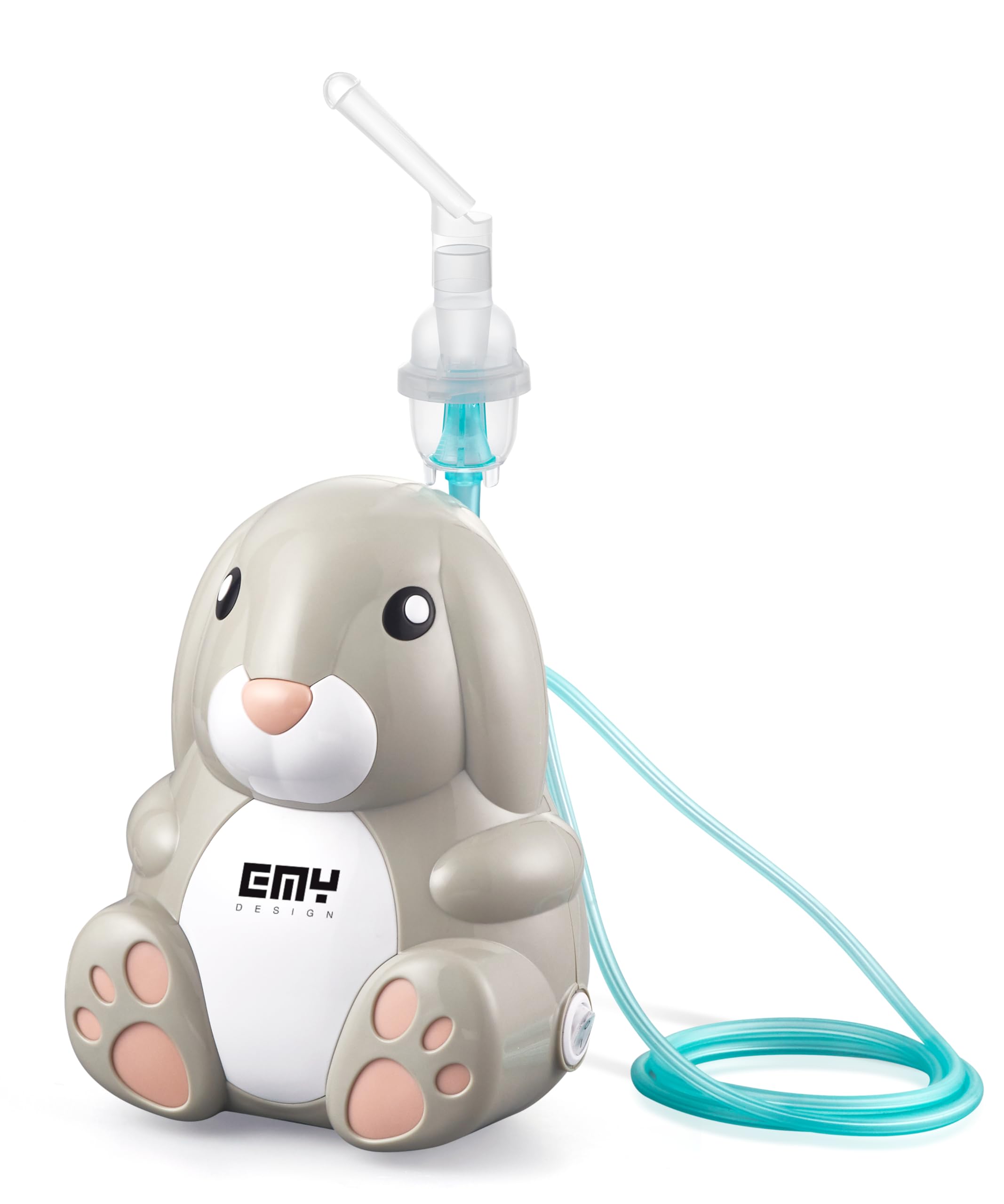 E.M.Y. Design MISS BUNNY - Aerosol per Bambini e Adulti, Dispositivo Medico Classe IIa, Certificato CE e FDA, Nebulizzatore a Pistone Potente con Accessori e Borsa