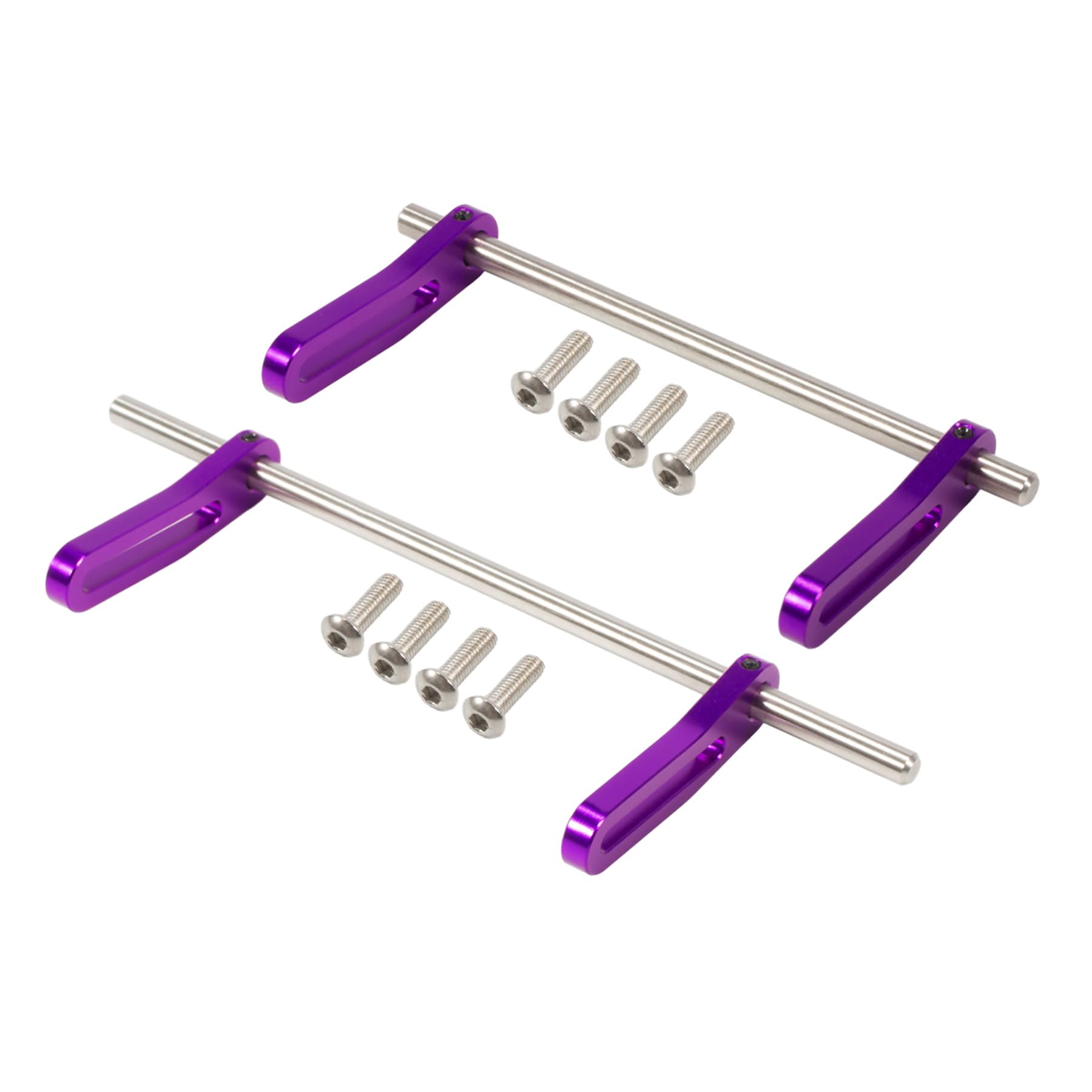 Powmok RC Bumper Aluminum Alloy Modular 1/10 RC Crawler Bumper Front Rear Bull Bars for 1/10 RC Crawler LCG Rigs Builds TRX4 SCX10 Gspeed Power Wagon Body DIY (1/10 RC Crawler Bumper Purple)