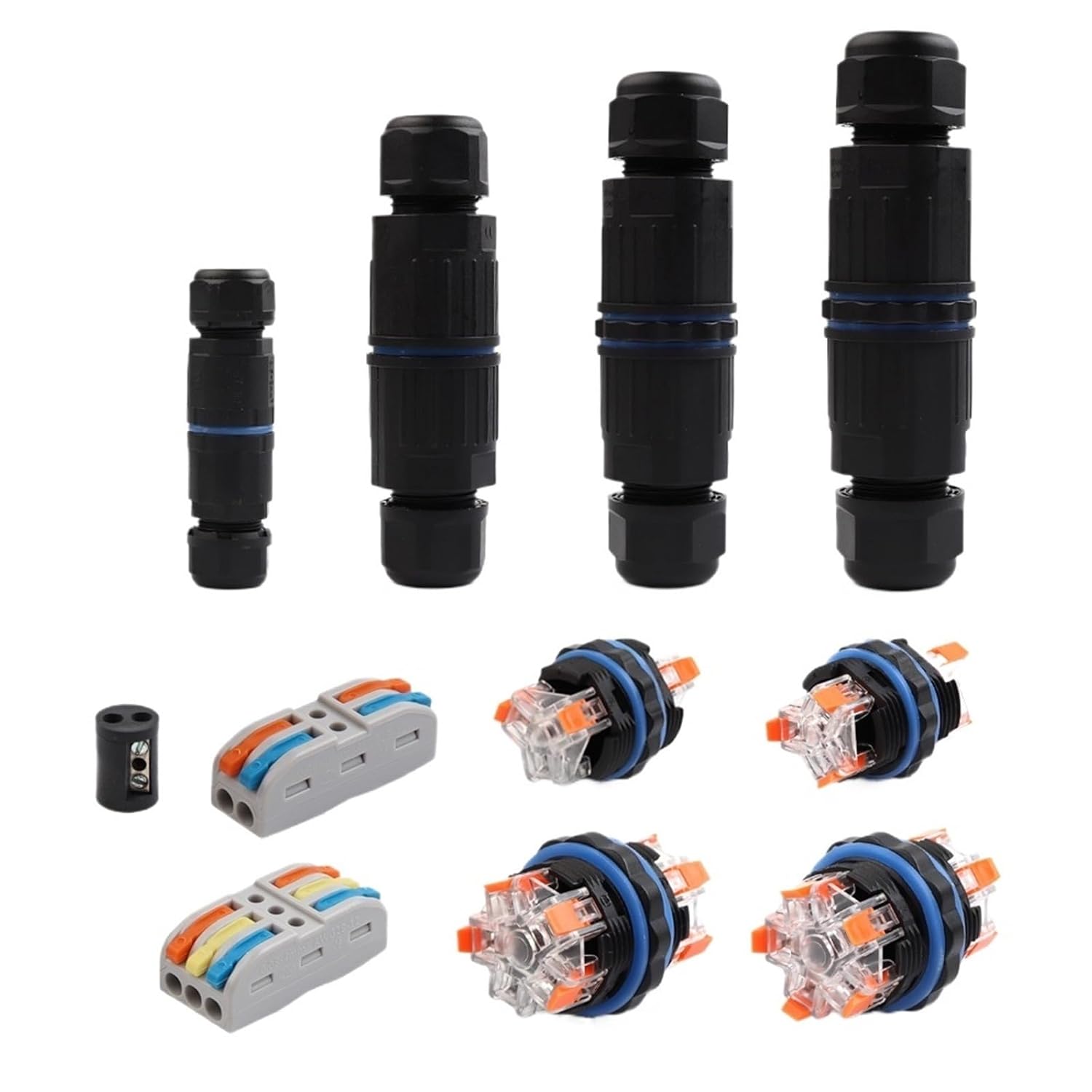 1PCS I Shape IP68 Waterproof Connector Junction Box 2/3/4/5Pin Terminals Adapter Outdoor Rainproof Wire Connectors Terminal LED Light(KVF-15-2Pin)