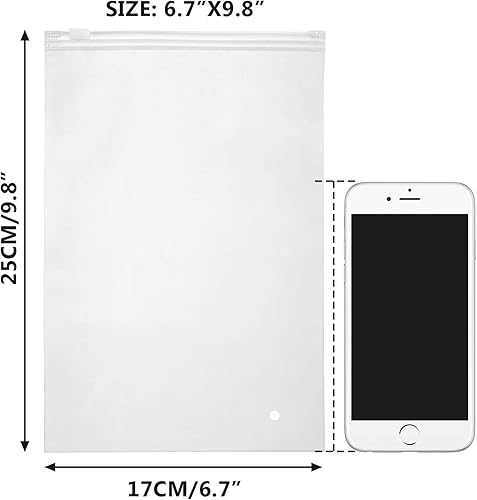 Miniatura 2 de Bolsas de polietileno esmerilado, 100 bolsas de almacenamiento con cremallera de 6 x 9 pulgadas, bolsa de plástico pequeña con cierre de cremallera
