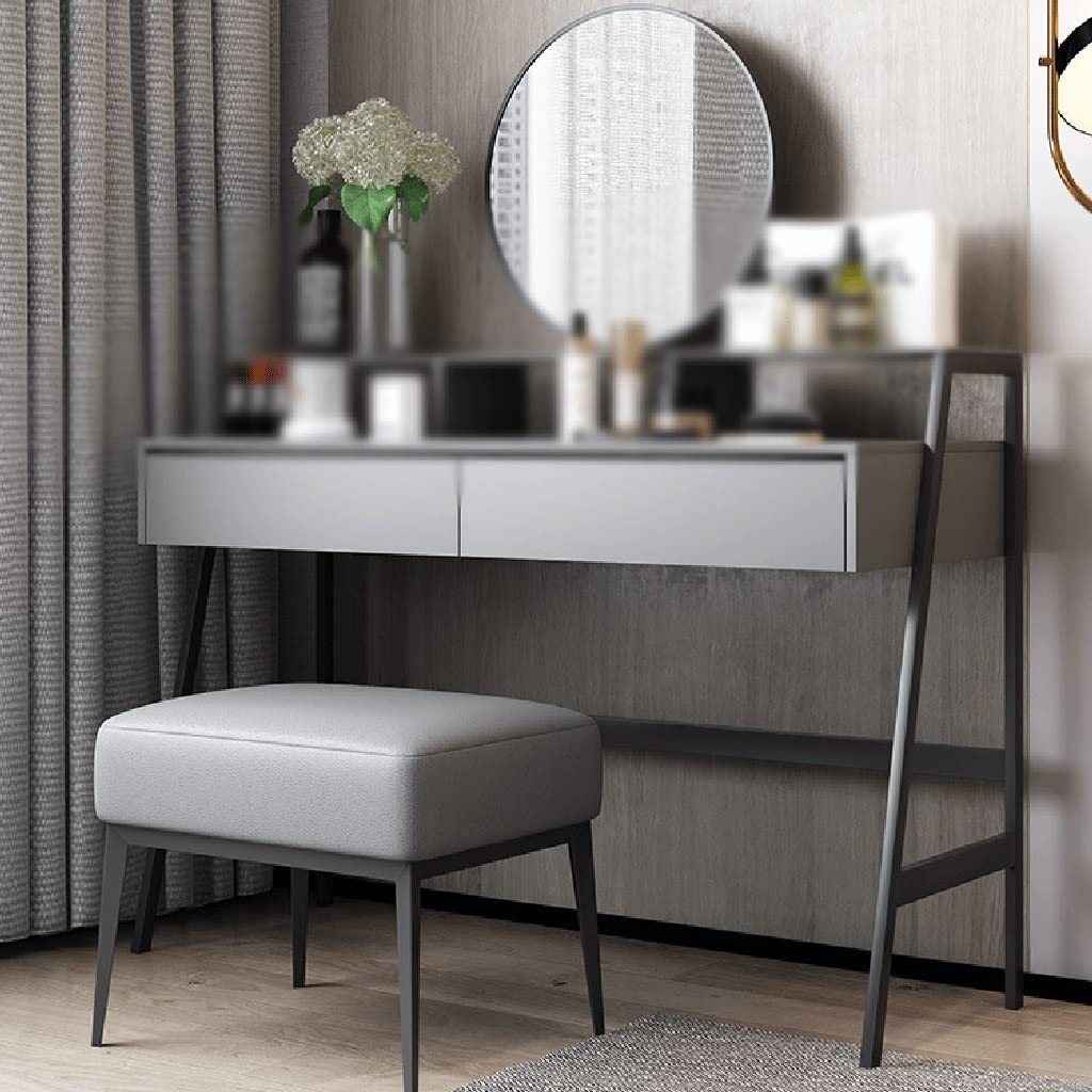 KOHARA Tocador de Madera Mesa de Maquillaje pequeña para el hogar Tocador de Maquillaje (Color: A, Tamaño: Gris Claro)