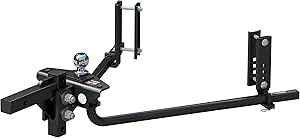 CURT 17601 TruTrack 2P Round Bar Weight Distribution Hitch with 2X Sway Control, Up to 10K, 2-in Shank, 2-5/16-Inch Ball