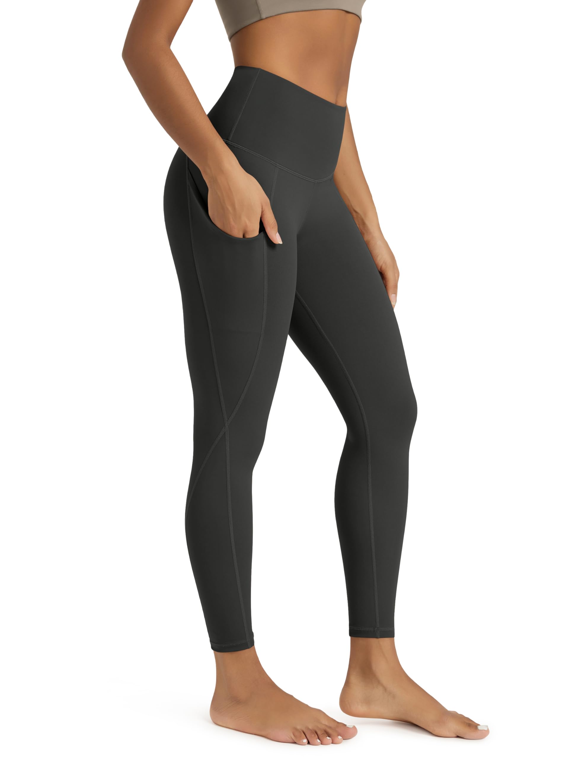 ODODOS Women's High Waisted Yoga Leggings with Pockets, Tummy Control Non See Through Workout Athletic Running Yoga Pants