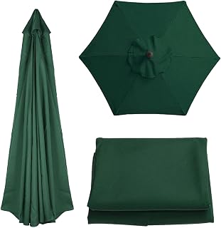 Weatail Replacement Parasol Canopy, 2M/3M+6 Arms Garden Parasol, Round Garden Umbrella Sun Shading, Patio Umbrella Replacement Canopy, Hexagonal 6 Arms UV 30 Parasol For Outdoor, Garden And Patio