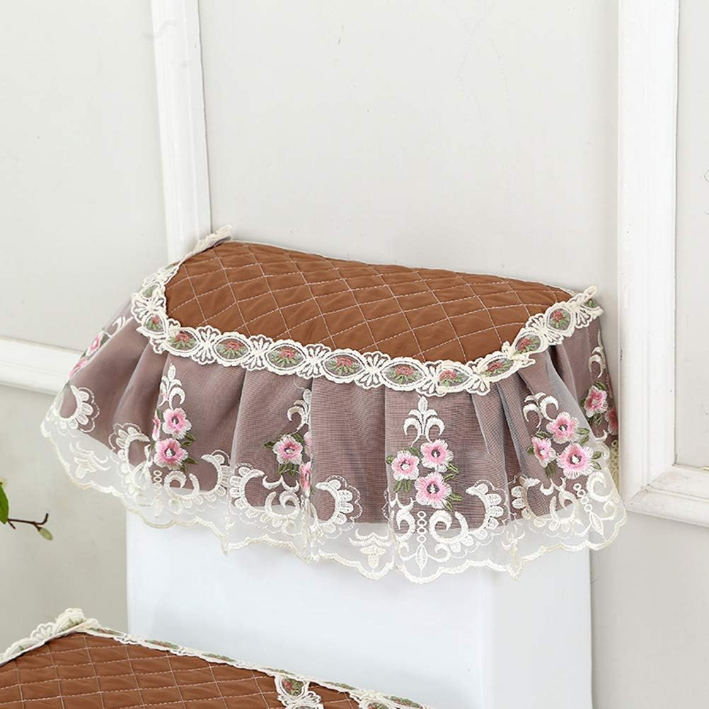 WSHINE Lace Embroidery Bath Accessories Velvet Tank Cover + Lid Cover + Toilet Seat Cover, Embroidered Bathroom Decor : Home & Kitchen