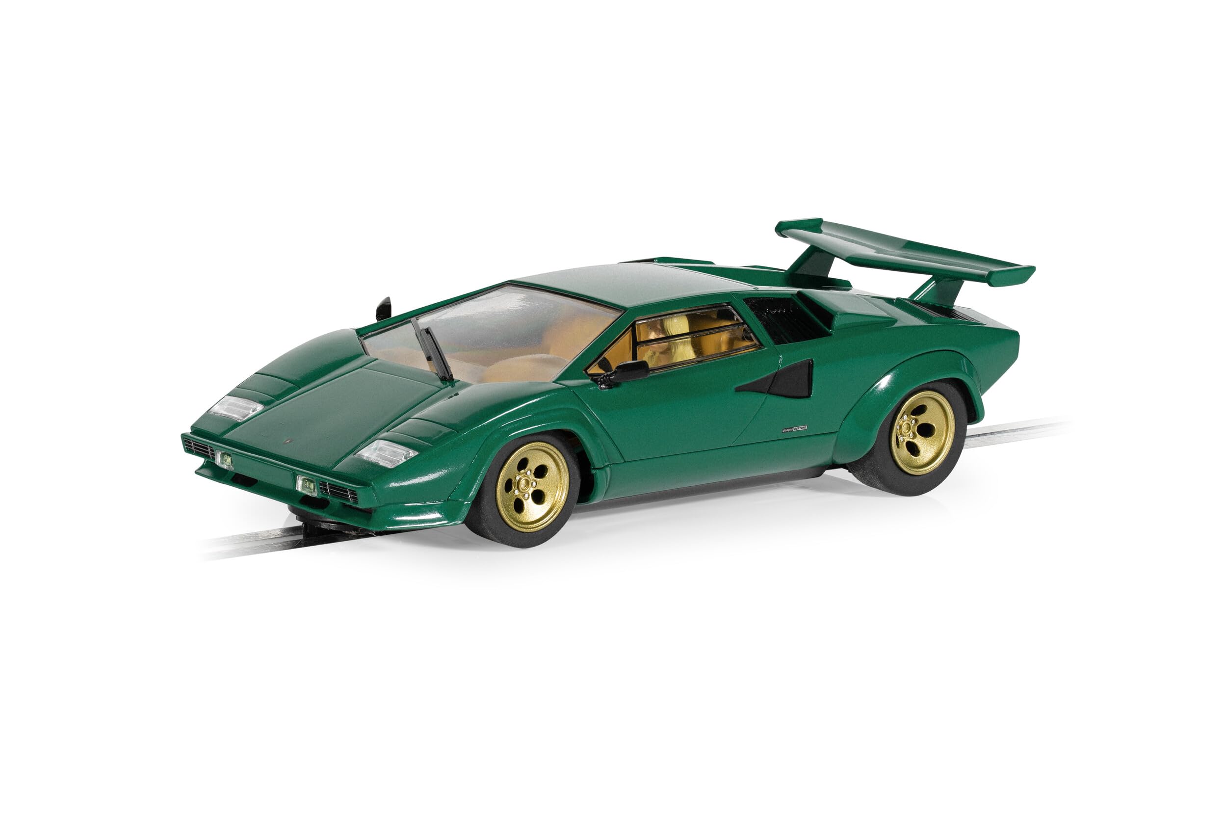 Scalextric Cars - C4500 Lamborghini Countach - Verde - Coche de Ranura de Juguete para Uso en Pistas de Carreras o Set - Ideas de Regalo para niños pequeños y niñas de 5 años Accesorios