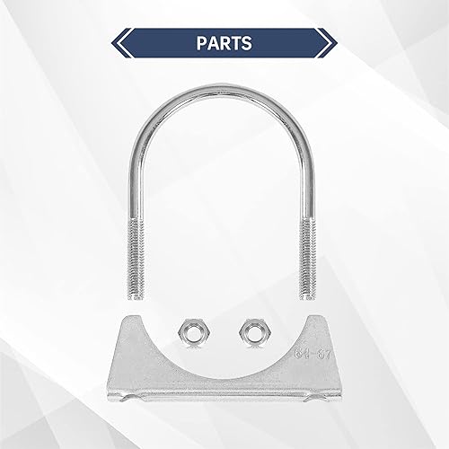 Miniatura 10 de BATONECO Abrazadera de perno en U de 1.75 pulgadas, abrazaderas de escape de silenciador, acero suave resistente de 1-34 pulgadas (paquete de 2)