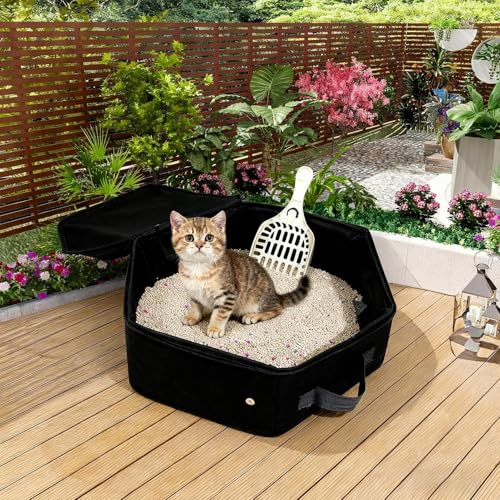 Bandeja de arena para gatitos que soluciona los problemas de espacio en interiores pequeños 7