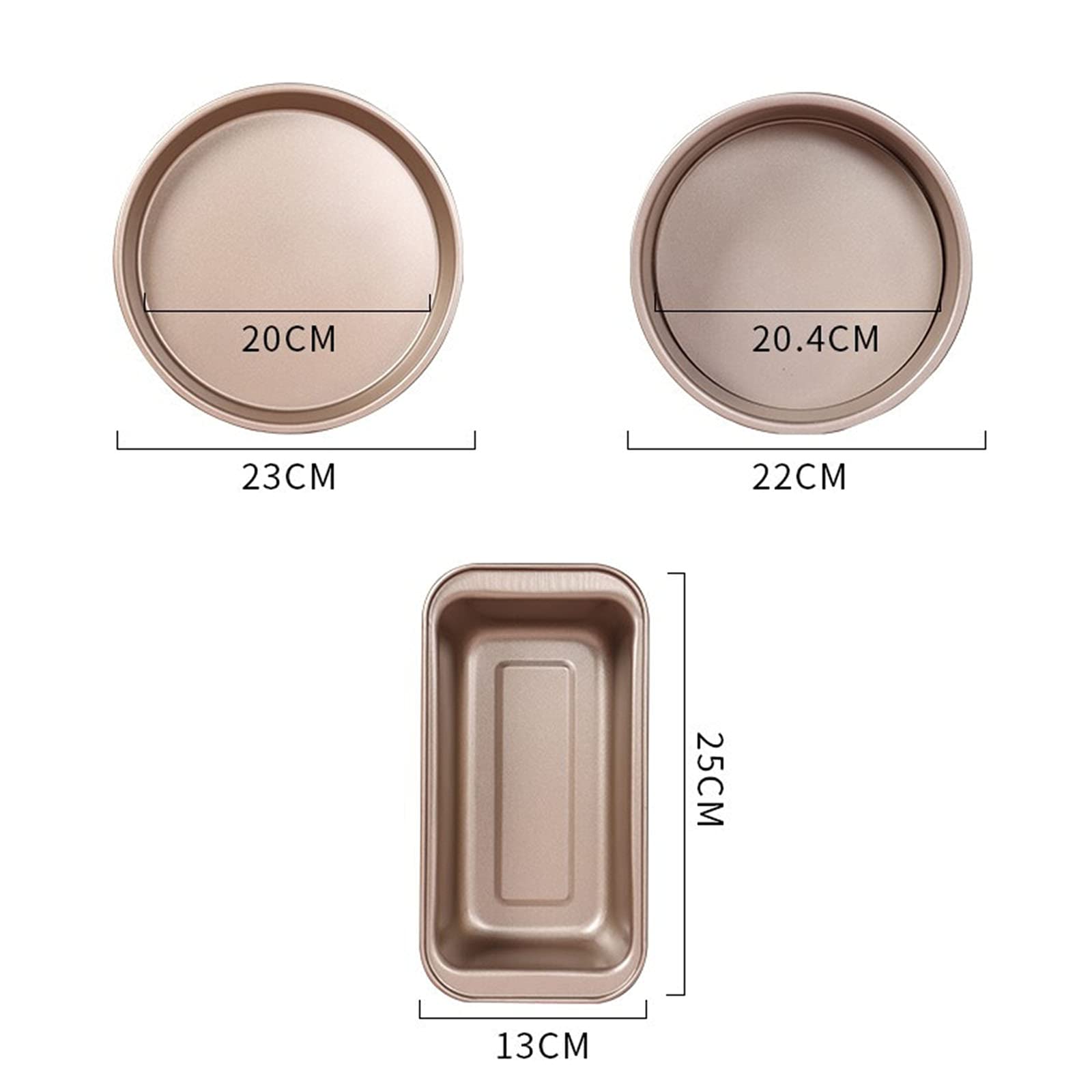 Küchenutensilien Antihaft-Backformen-Set, 3-teilig, bestehend aus Kastenform, runder Kuchenform, Pizzaform und hochwertiger Backform aus Kohlenstoffstahl mit Antihaf