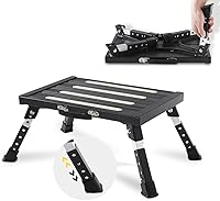 Vista 1 de 1000Lbs Heavy Duty Rv Steps, 4 Levels Adjustable Step Stool, Portable Folding Step Stool, Easy Use Camper Steps for Rv/Trailer/Truck/SUV