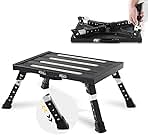 1000Lbs Heavy Duty Rv Steps, 4 Levels Adjustable Step Stool, Portable Folding Step Stool, Easy Use Camper Steps for Rv/Trailer/Truck/SUV, Lightweight Rv Step for Adults/Seniors/Dog by SOUHEILO