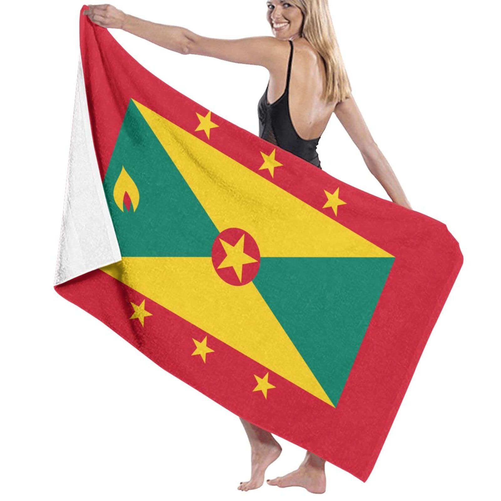 Grenada Flag Bath Towel Beach Towel Large Pool Towels Highly Absorbent Soft and Quick Dry Swim Towels