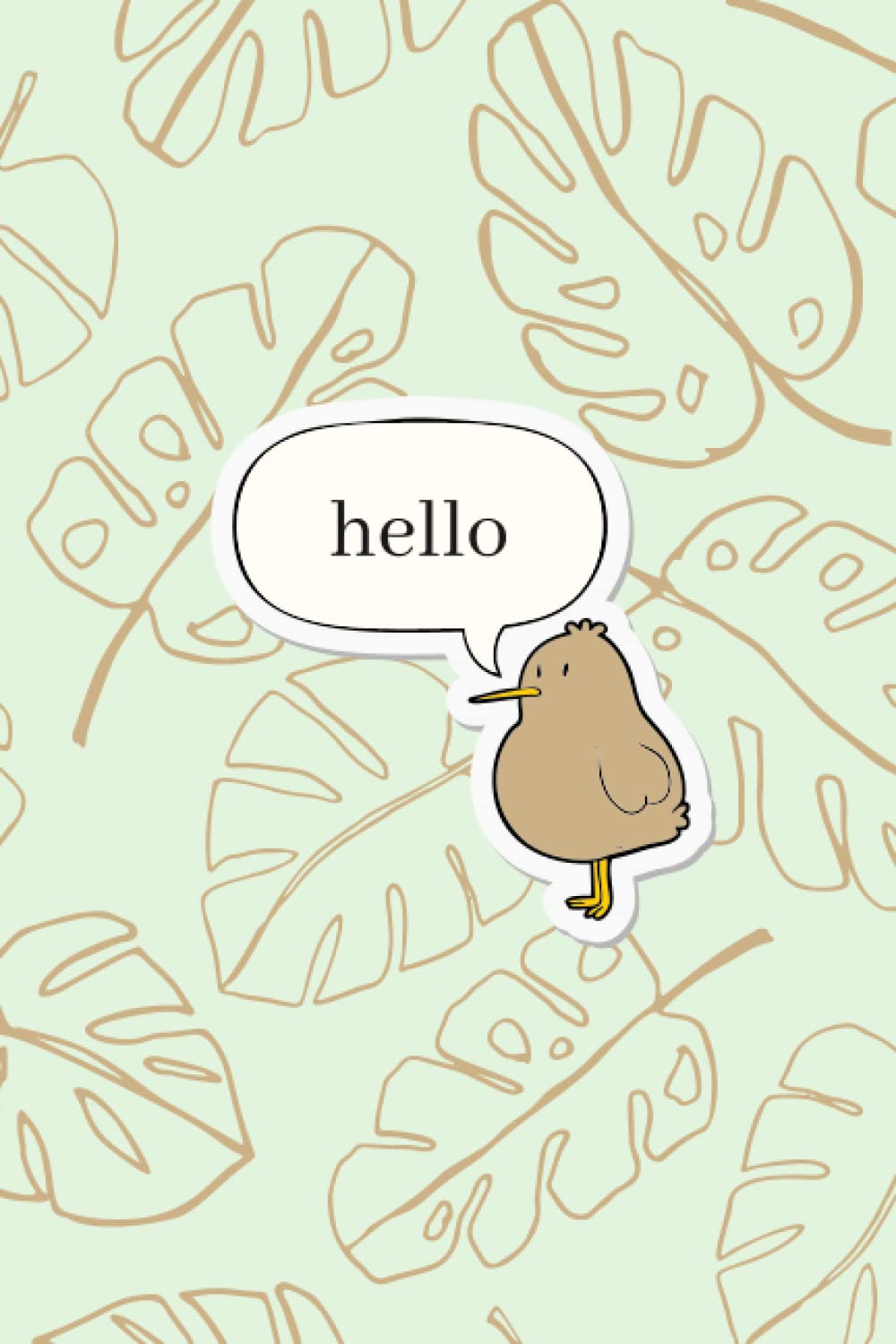 hello - kiwi bird notebook: cute kiwi bird notebook with lined pages