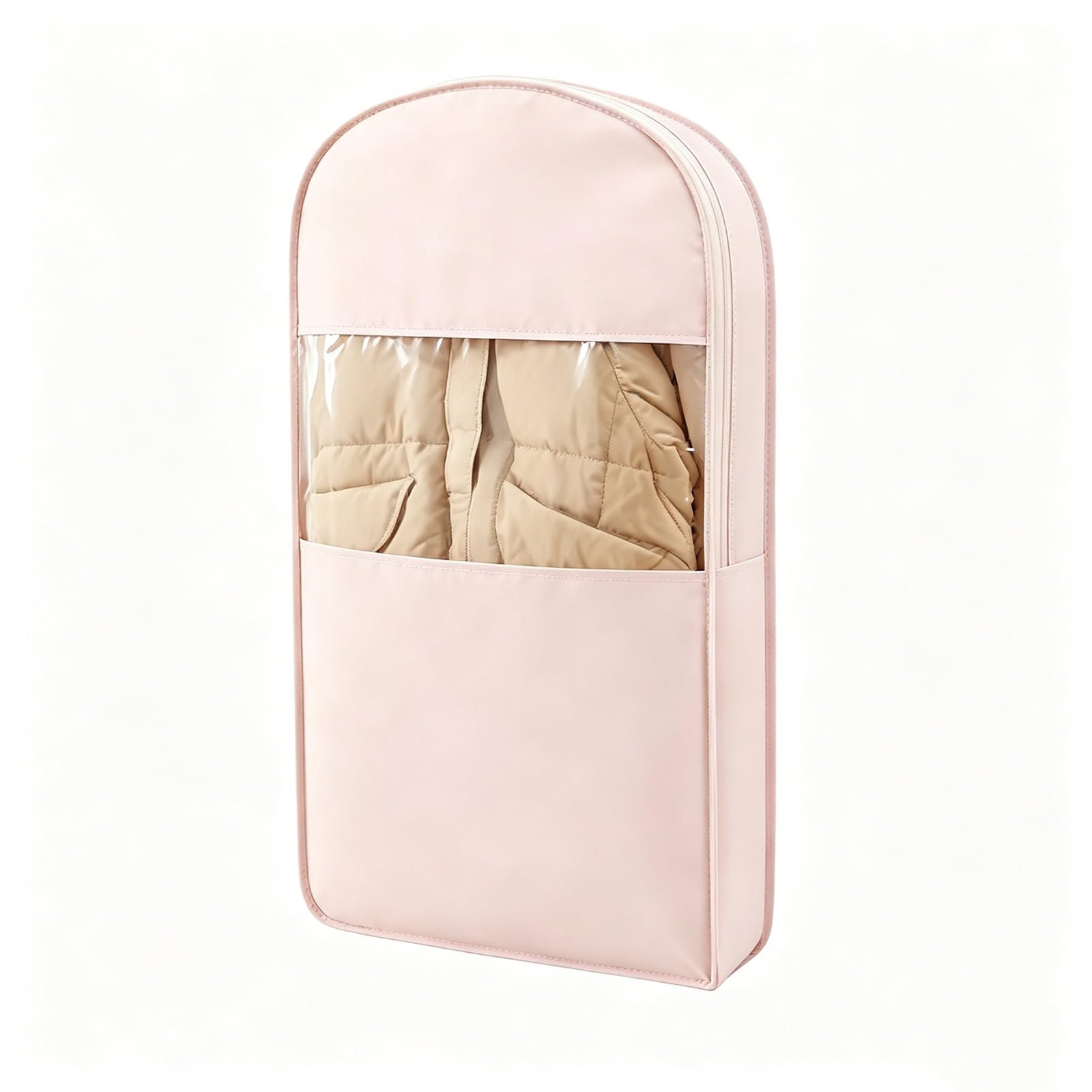 Clothes Bags for Storage Hanging, Compression Clothes Cover for Down Jackets, Garment Covers Stores Coats and Leather Jacket(Pink,58 * 15 * 110cm/23 * 6 * 43in)