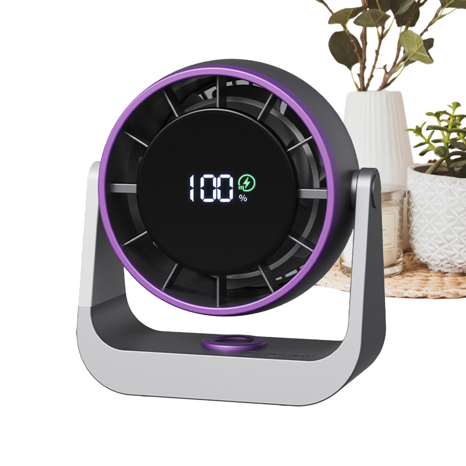 Ventilateur de bureau LED 4000mAh portable et rechargeable sans fil
