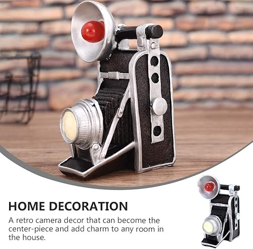 Miniatura 7 de VOSAREA Estatuilla retro para cámara de resina, modelo de cámara vintage, estatua, manualidades, escultura de arte coleccionable, adorno para el