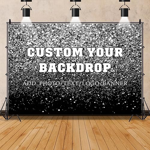 Leowefowa 8x6ft Custom Image Background Personalized Backdrop Customized Vinyl Backdrop with Pictures Photo Text Custom Banner Supplies Background for Baby Shower Birthday Party Decor
