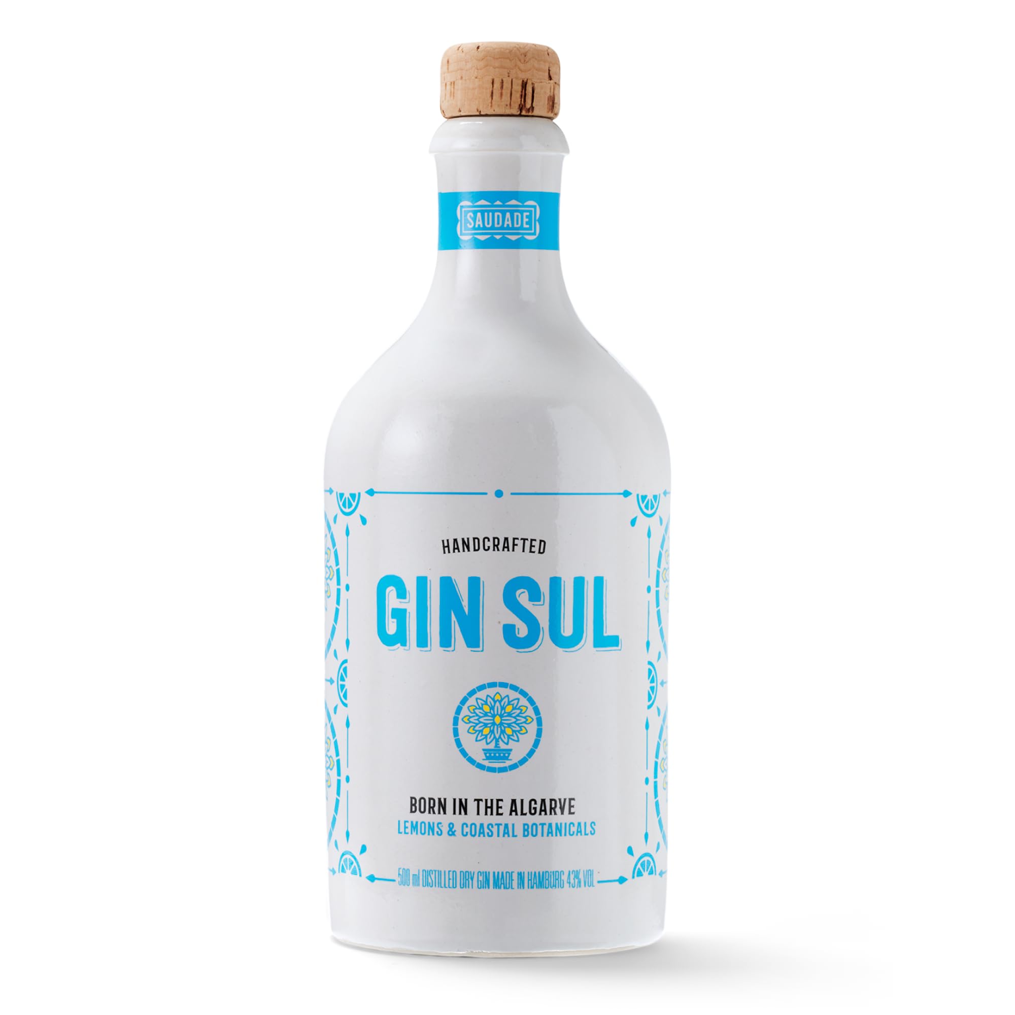 GIN SUL – 1 x 0,5l Distilled Dry Gin made in Hamburg 43% Vol. Aromen von Wacholder & Zitronen aus Portugal