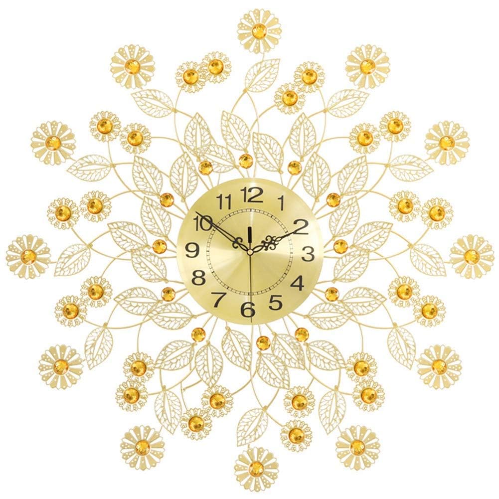 MYUYEE Large Wall Clock, Metal 3D Decorative Silent Clock for Living Room, Kitchen, Offi - Modern Design Wall Watch for Home Decoration,B (C)