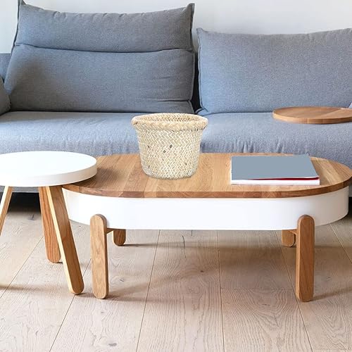 Miniatura 6 de Ipetboom Cesta de basura de mimbre, cesta de basura de mimbre, cesta de reciclaje tejida a mano, cesta de reciclaje para baño, dormitorio, cocina,