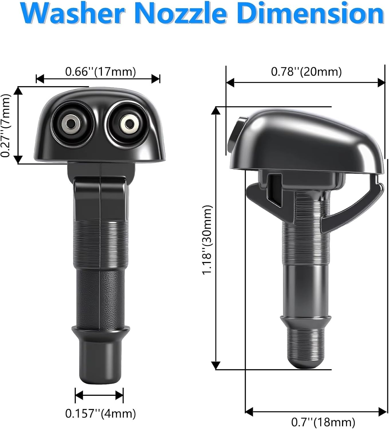 Car Wiper Washer Sprayer Compatible with Mitsubishi for Lancer 1995-2004 for Eclipse MK2 1995-1999 2Pcs Front Windshield Wiper Washer Nozzle Repairs Replacements