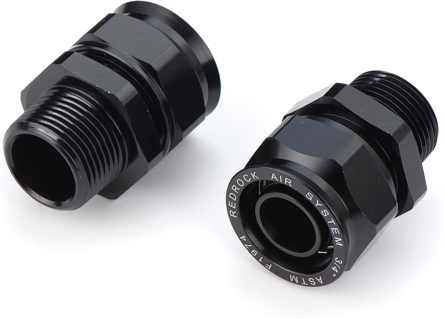 2PCS 1/2 inch Straight Air Piping Fittings with 1/2" Male NPT Thread, Leak Proof Air Compressor Piping Fitting for Shop Compressed Air Line System Kit, Black