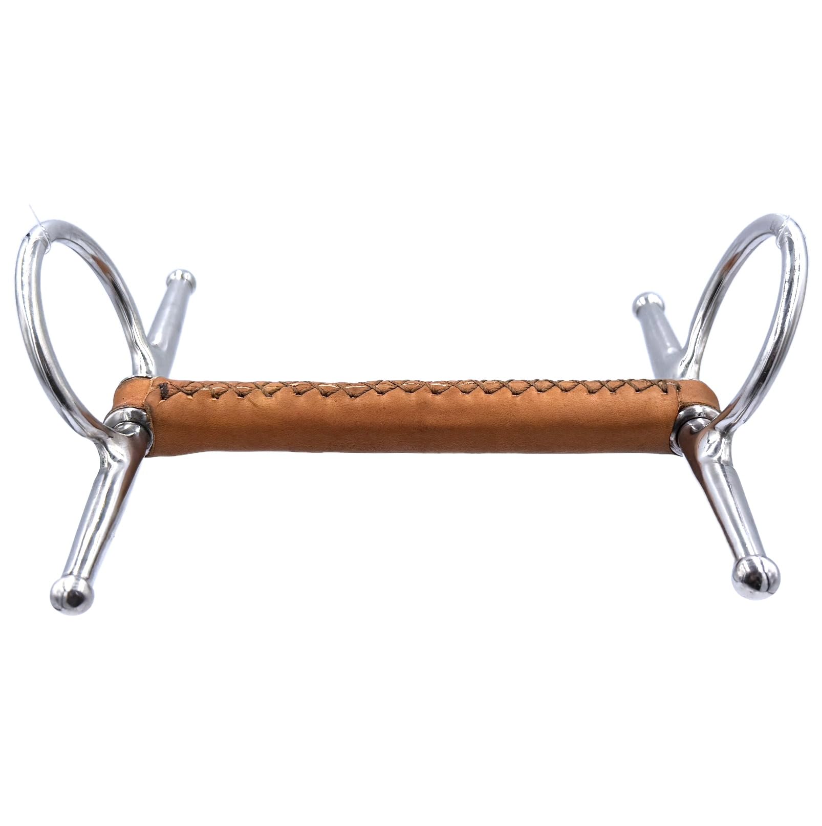 ES0209 JW Gebiss Leder aus Naturleder Ledergebiss Knebeltrense Schenkeltrense Stangengebiss Stange Ringdurchmesser 45 mm Gebissstärke 13 mm (13.5 cm)
