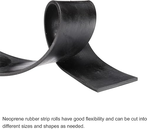 Miniatura 4 de uxcell Tiras de goma maciza, rollos de neopreno de 316 pulgadas de alto x 2.36 pulgadas de ancho x 118.11 pulgadas de largo, junta de goma para