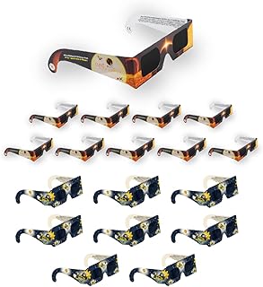 18 Pack Premium -10 Regular Size and 8 Kid Size, Solar Eclipse Glasses NASA Approved 2024, ISO and CE Certified Optical Quality Safe Shades for Direct Sun Viewing for Solar Eclipse