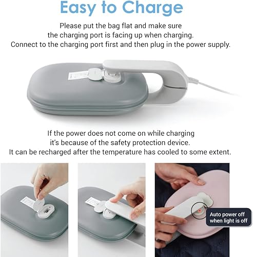 Miniatura 2 de Almohadilla térmica portátil para agua caliente eléctrica con funda de vellón suave, mano armada, pies fríos, alivia los calambres menstruales o