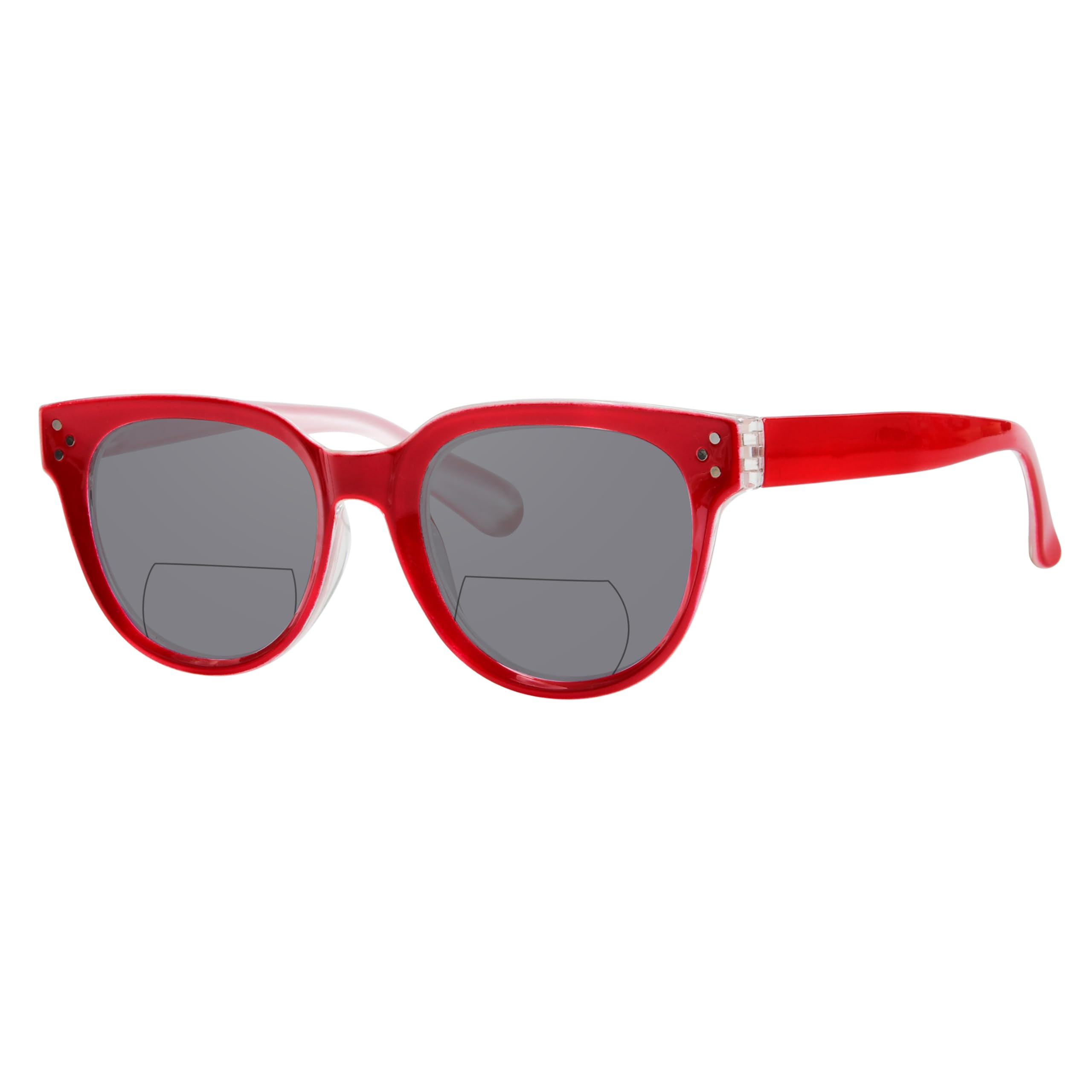 Eyekepper Bifocal Glasses for Women Reading under the Sun Stylish Bifocal Readers Tinted Lens - Red +2.00