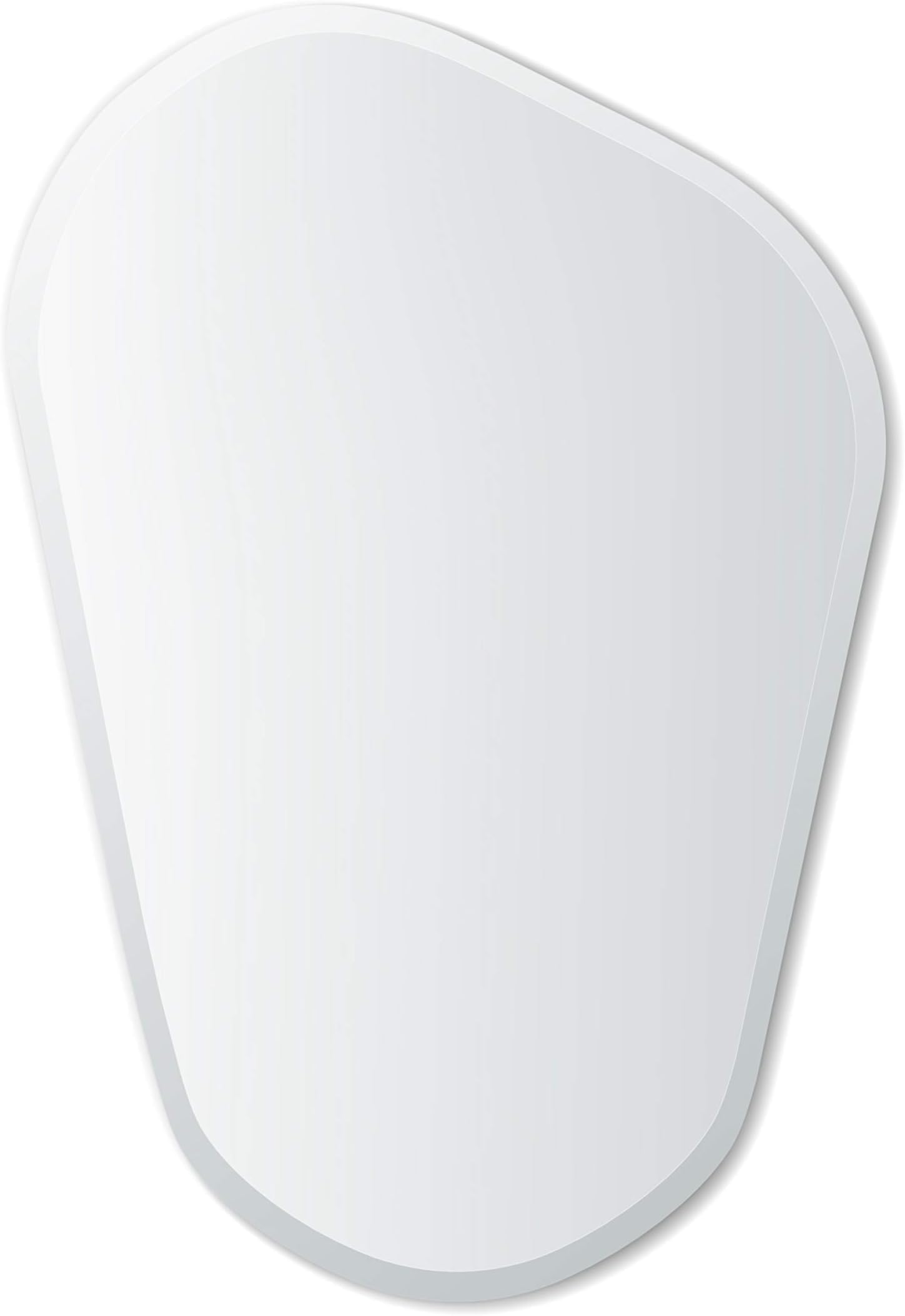 Better Bevel 24" x 36" Frameless Asymmetrical-Shaped Novelty Mirror | 1" Beveled Edge | Bathroom Wall Mirror