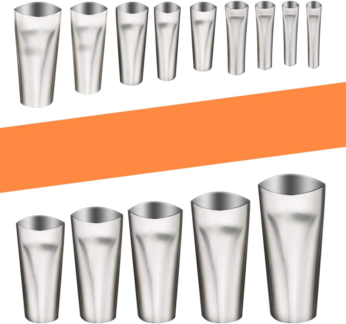 Caulking Finisher Nozzle,Caulk Nozzle Applicator,Stainless Steel Sealant Nozzle,Mighty Caulking Tool,Reusable Sealant Finishing Tools for Kitchen Bathroom Window Brick Joints-14Piece