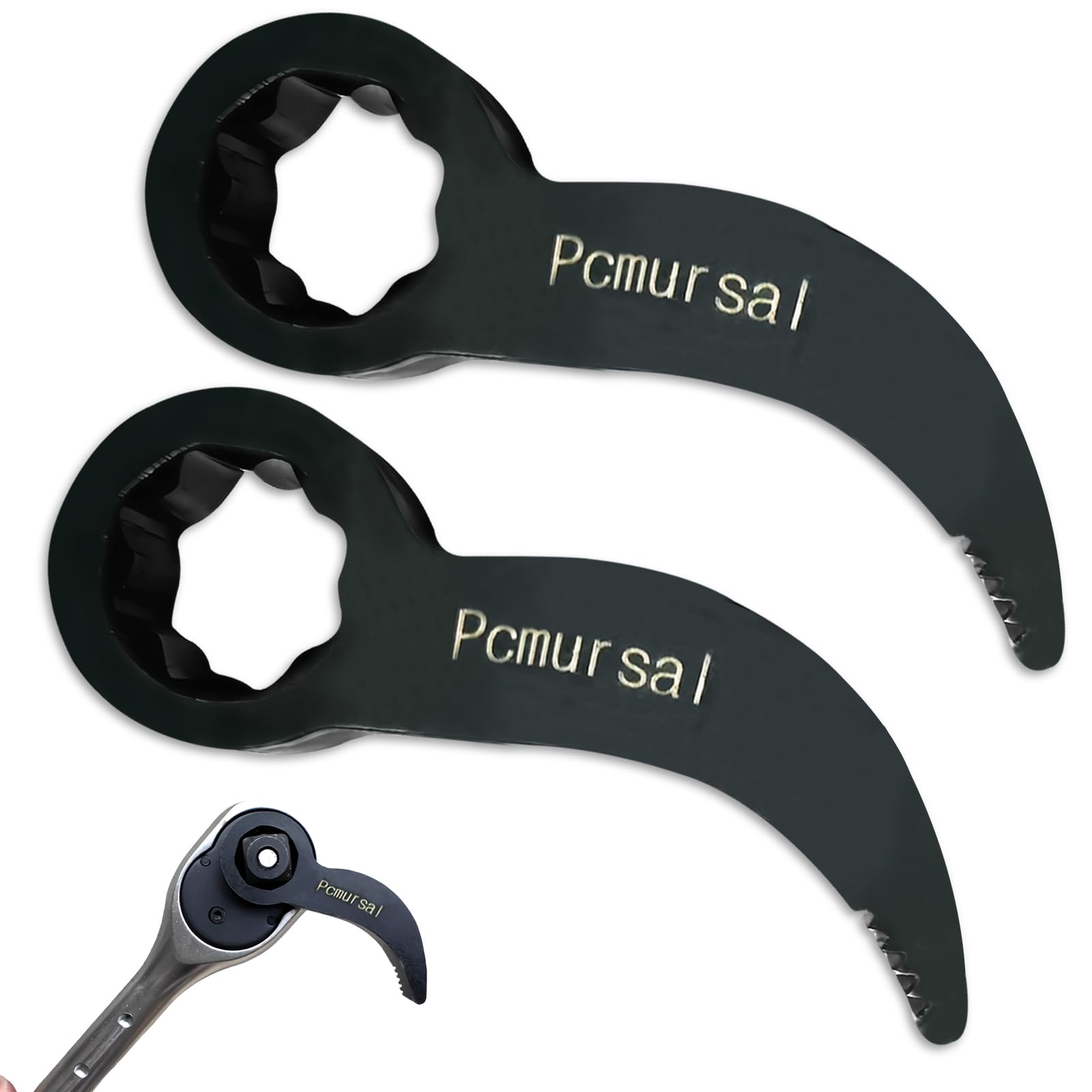 Pcmursal 2 Pack Pry Bar Wrench Adaptor Head, Crowbar Adapter Head Tool 3/8, Ratchet Pry Bar Attachment, Compact Crowbar Ratchet Adapter Only, 3/8