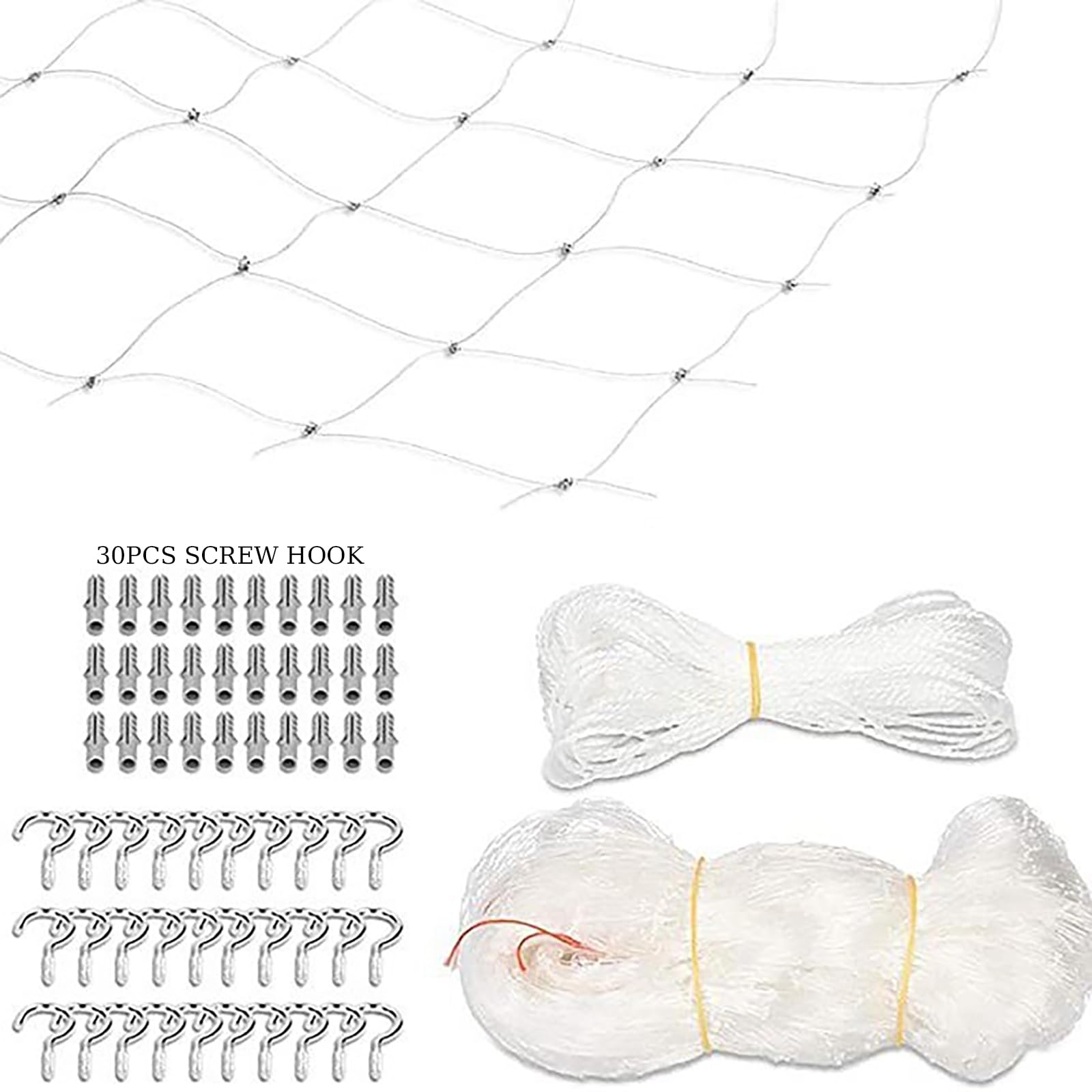 NEWFUN Katzennetz für Balkon,10X3M Balkonnetz für Katzen, Katzennetz Balkon, Stabiles, Langlebiges,Wetterfestes Katzenschutznetz mit Befestigungsschnüren, Heringen und Kabelbindern,Katzennetz Balkon