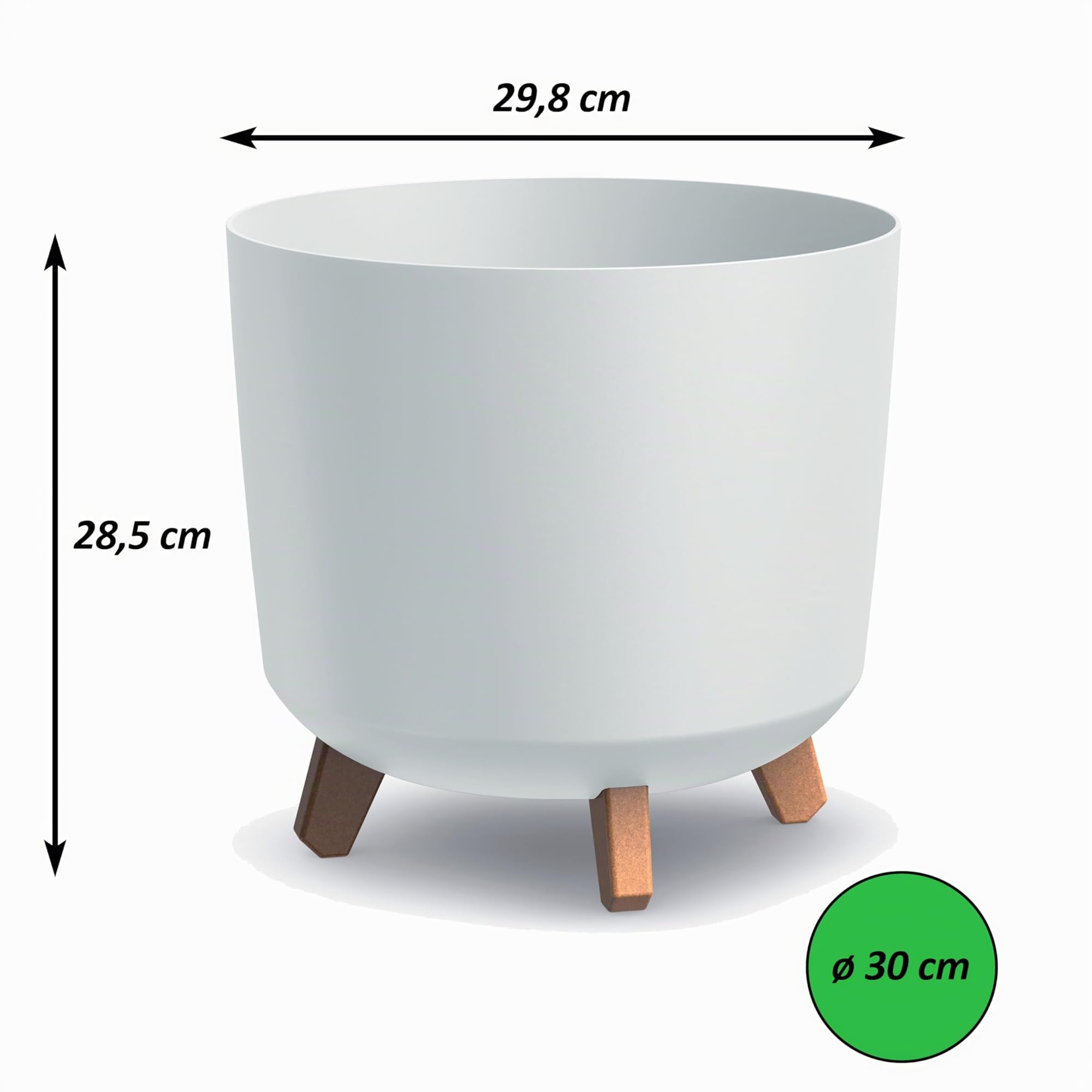 Tymar Grands pots de fleurs avec pieds, cache-pot, grand pot de fleurs, pot de fleurs mat, pot de plantation pour l'intérieur et l'extérieur ((2pack) Béton Anthracite ; Hauteur 28,5 cm/ø 30 cm)