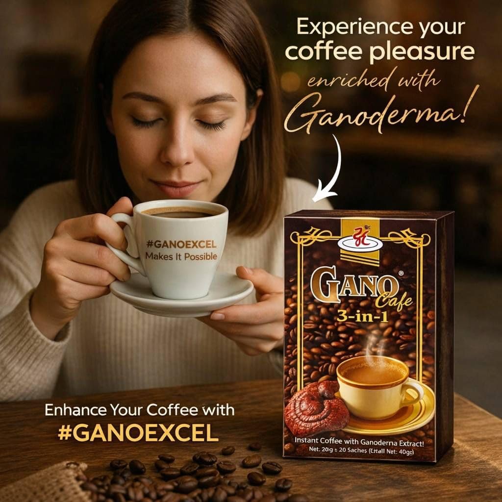 3-in-1 Instant Ganoderma (Reishi) Mushroom Coffee – 20 Sachets (21g Each) – Functional Coffee Mix for Balanced Energy & Wellness (18 Pack)