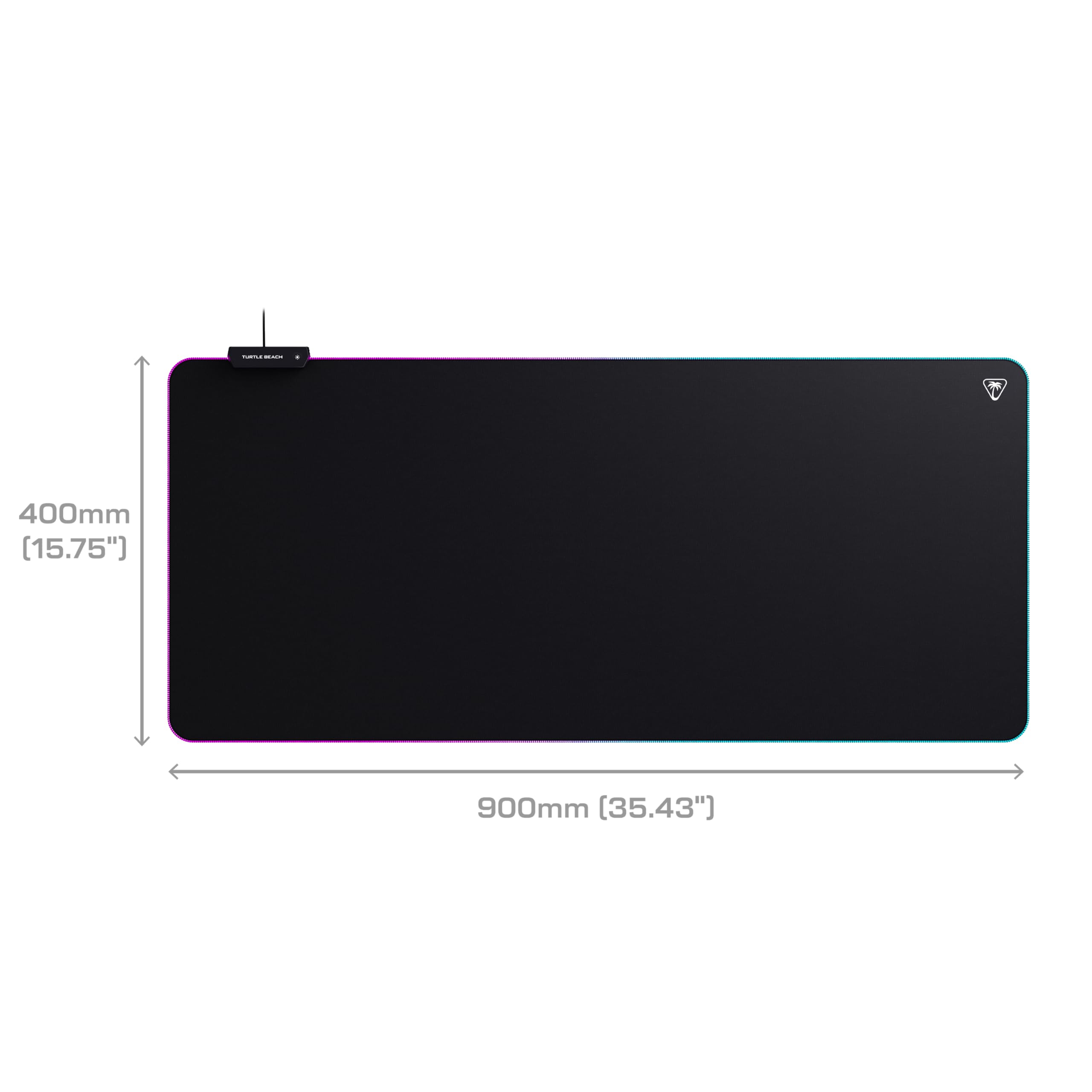 Turtle Beach Sense AIMO XXL Tapis de Souris de Jeu - Rétroéclairage AIMO LED, précision maximale, Base antidérapante, (900 mm x 400 mm x 3,5 mm), Noir
