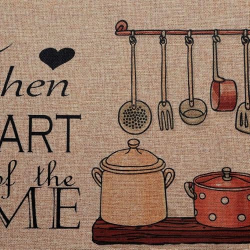 Image of Kitchen Rugs and Mats, Non-Slip Washable Rubber Backed Kitchen Mat Set, Stain and Wear Resistant, Pile Kitchen Rugs, Decorative Floor Mats for Home and Kitchen (Set of 1) (MO-03)