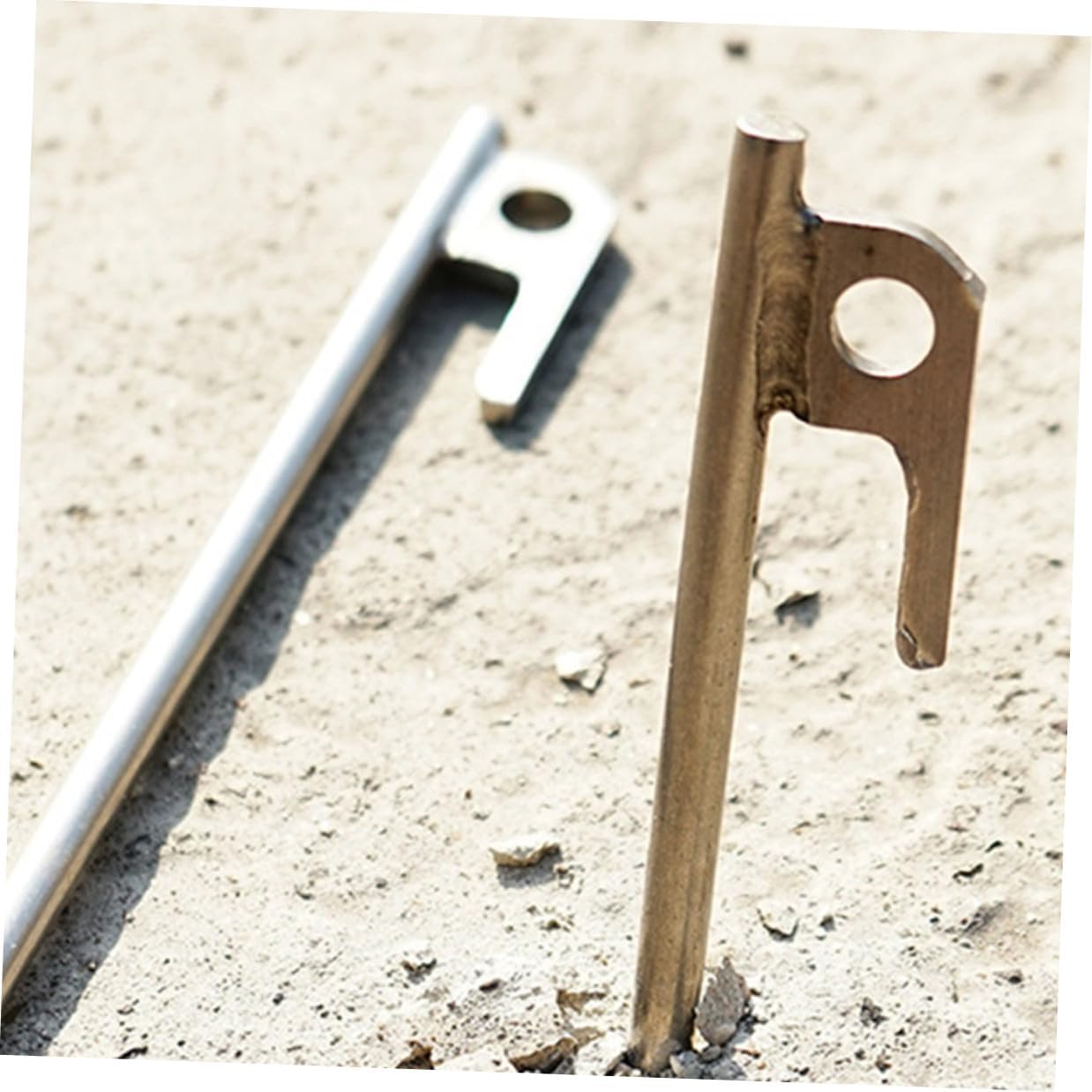 BESTonZON 4pcs 304 Stainless Steel Outdoor Camping Tent Stakes 30cm Non-Rust Ground Pins for Family Tent Fastening and Ice Surface Anchoring