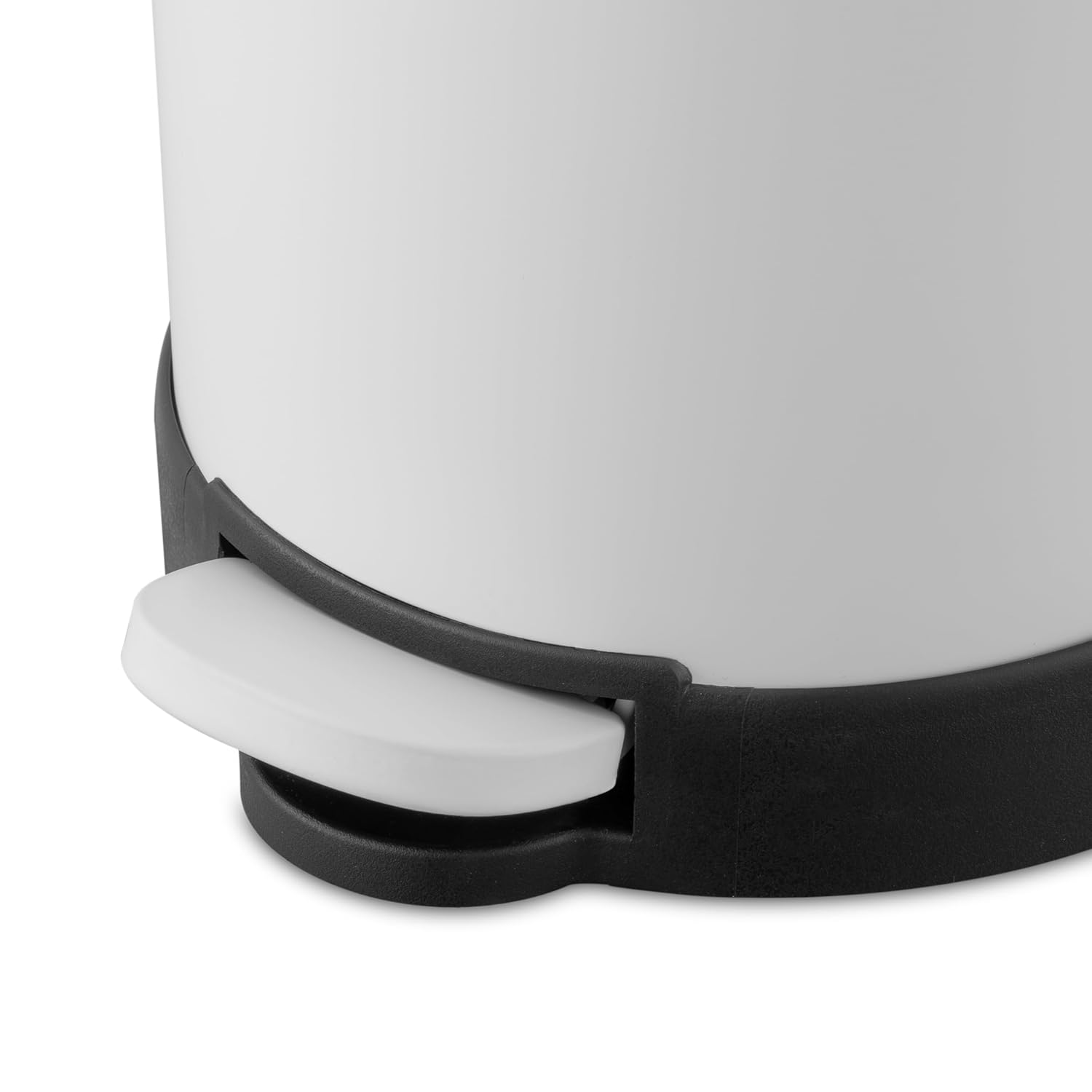 QUALIAZERO 6L / 1.6 Gallon Stainless Steel Step-On Bathroom Trash Can, Round Shape, Pack of 2, Starter Set (Matte White)