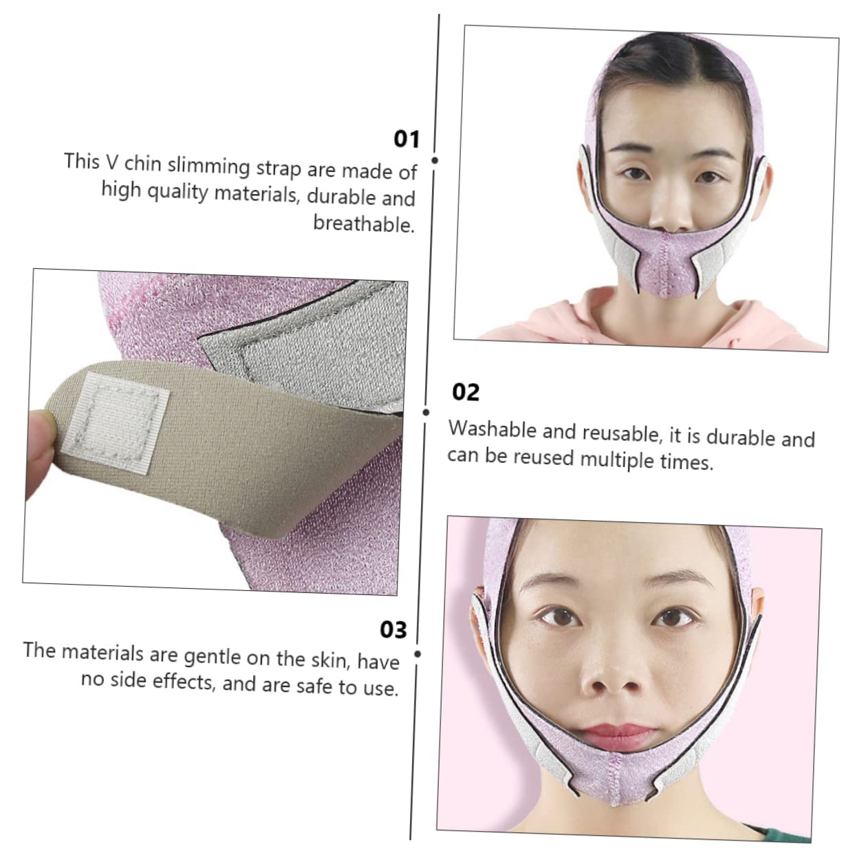 1Pc Line Strap Ergonomic Chin Lift Belt for Women Breathable Facial Mask Shape Your V Face Reduce Double Chin Gentle Skin Firming