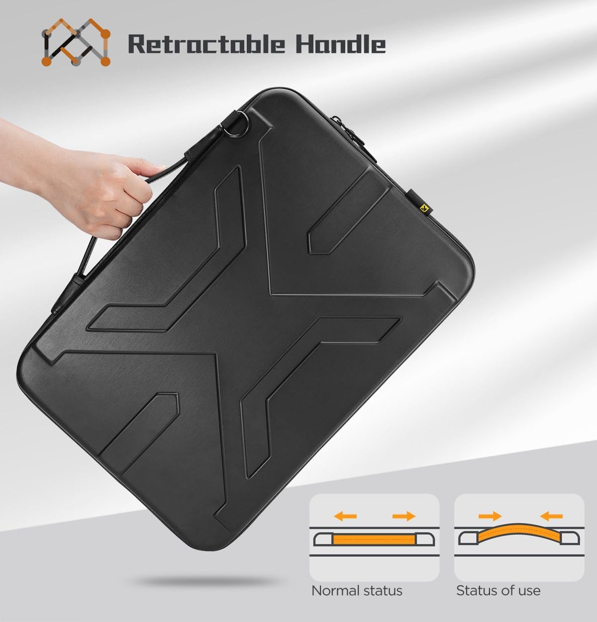 KIZUNA Laptop bag Case 15 Inch Shockproof EVA Hard Shell Handle Sleeve For MacBook Pro 16 M4 M3 M2/15 Lenovo IdeaPad 3i /15.6" Dell XPS 15/IdeaPad Slim 3i 14"/15" IdeaPad Gaming 3i,Black