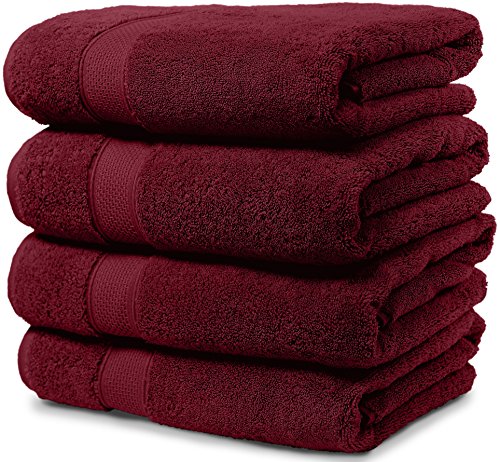 Maura 4 Piece Bath Towel Set. Extra Large 30"x56" Premium Turkish Towels. Thick