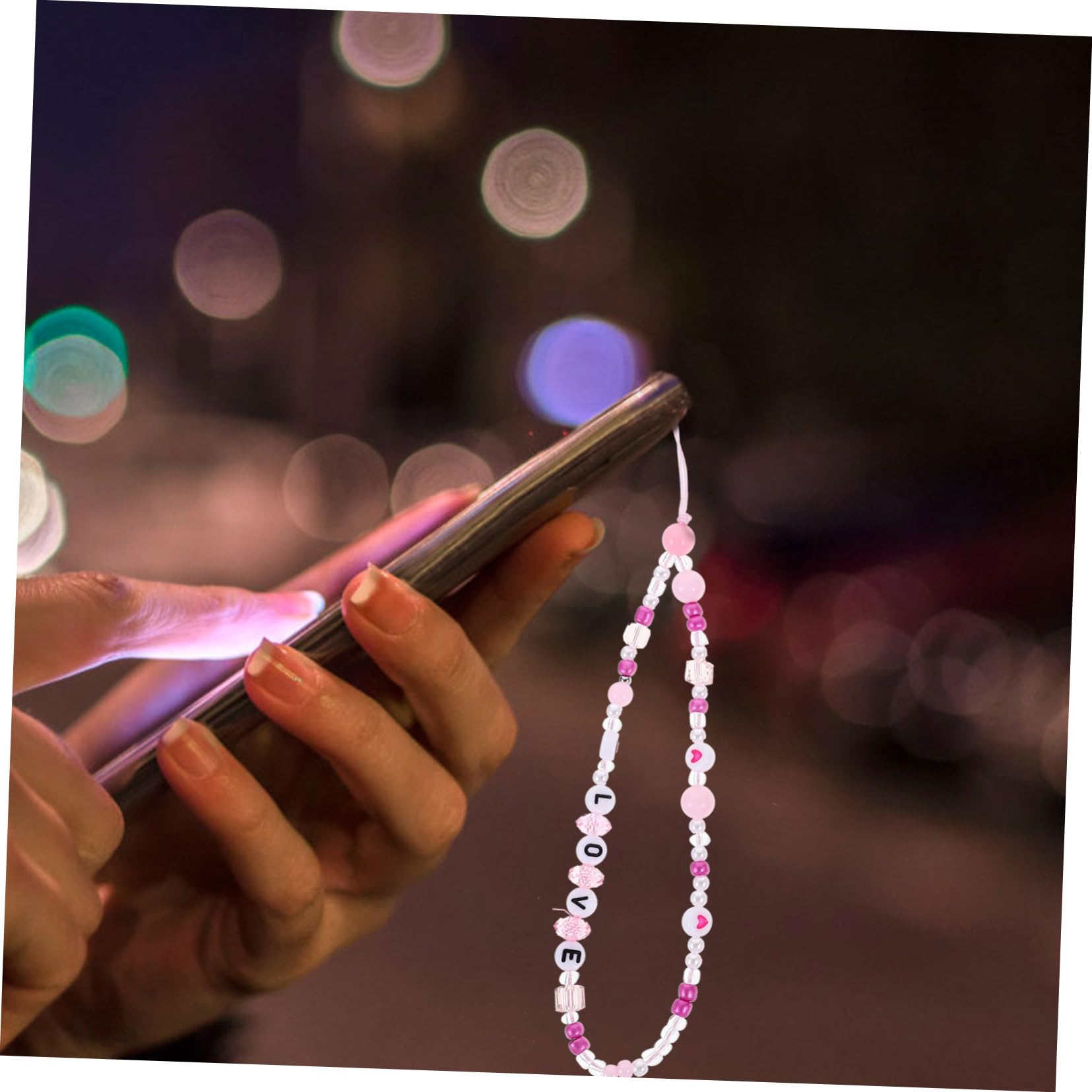 jojofuny Auto Cinghie Catena Carpale Cinturini Da Polso Per Cellulare Carta Custodia Del Telefono Ciclo Continuo In Piedi Chiave Titolare Presa Mano Pop Argilla Polimerica