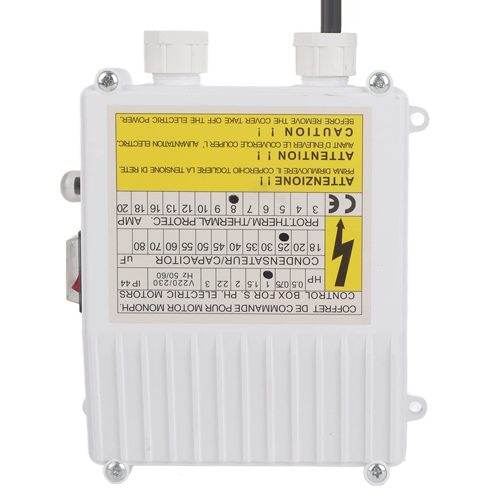 Skrzynka sterująca do zanurzeniowej pompy wodnej, wbudowana skrzynka sterująca do pompy wodnej chroniącej ciepło (750 W, wtyczka UE 220 V)