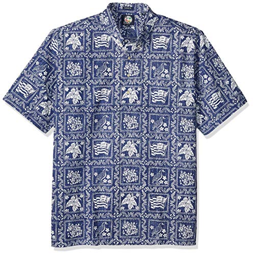 Reyn Spooner Men's Spooner Kloth Classic Pullover Hawaiian Shirt, Lahaina Sailor - Navy, XXXL
