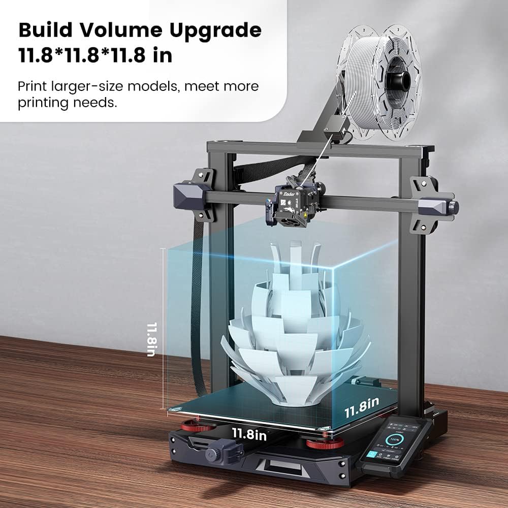 review Official Creality Ender 3 S1 Plus 3D Printer Bundle with Grey Black TPU Filament 1.75mm 1KG Spool