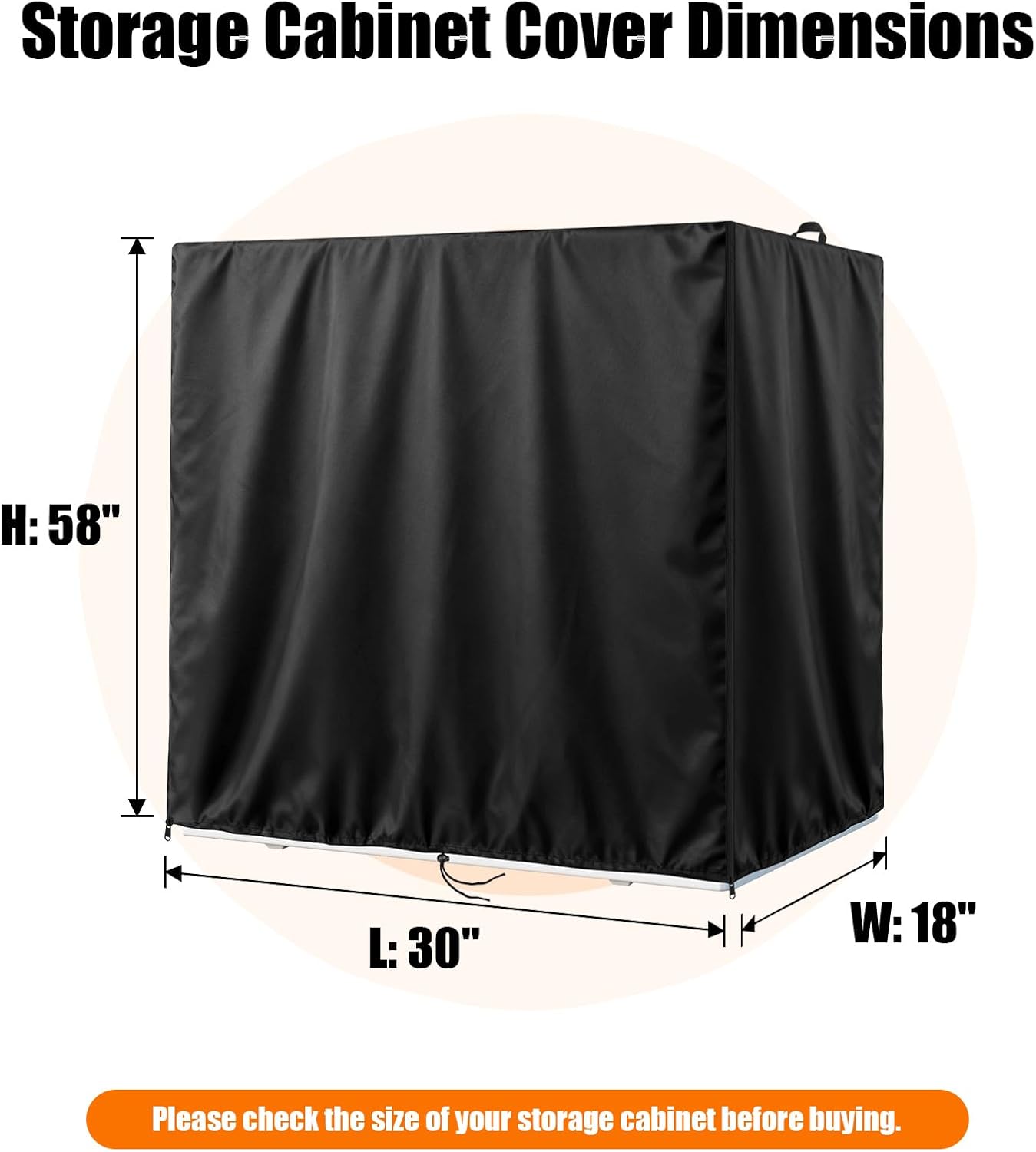 Kasla Storage Cabinet Cover, Outdoor Chest Storage Waterproof Cover, Weatherproof Cabinets Covers for Kitchen Patio Garden Backyard - 30"Lx18"Wx58"H